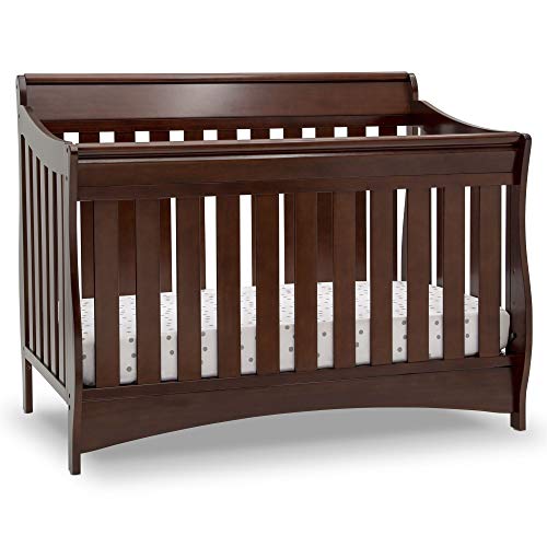Delta Children Bentley S Series Deluxe 6-in-1 Convertible Crib, Black Cherry Espresso