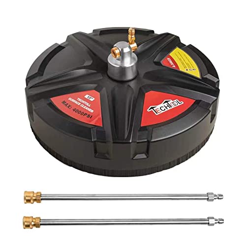 TECHTOOL Pressure Washer Surface Cleaner 4000 PSI,15Inch Surface Cleaner Power Washer with 2 Pressure Washer Extension Wands Cleaning Driveway, Sidewalk, Deck, Patio