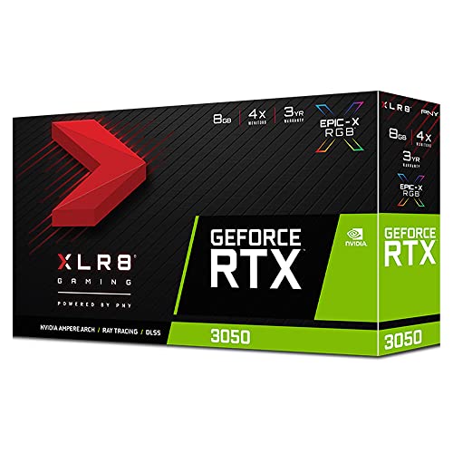 PNY GeForce RTX™ 3050 8GB XLR8 Gaming Revel Epic-X RGB™ Dual Fan Graphics Card