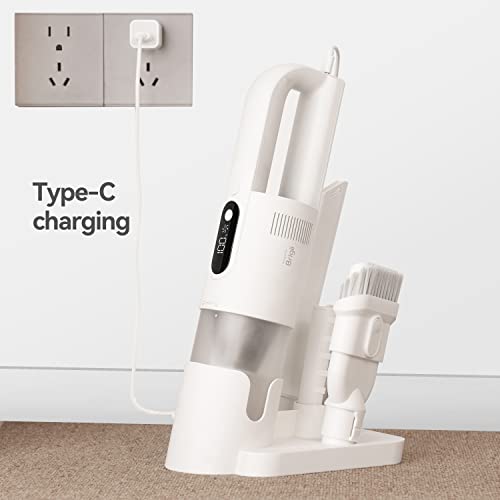 Brigii High-speed Handheld Vacuum Cleaner,Car Vacuum Cordless with 18000Pa Powerful Suction;Hand Vacuum with Two Power Modes;Portable Vacuum for Blanket,Hard Floor&Crevice;USB-C Rechargeable-H5(White)