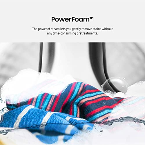 SAMSUNG 6.0 Cu Ft. Smart Dial Front Load Washer, Wash 2 Loads in 1 Large Capacity Machine, FlexWash, 28 Minute Super Speed Clothes Washing, Steam Stain Removal, WV60A9900AV/A5, Brushed Black
