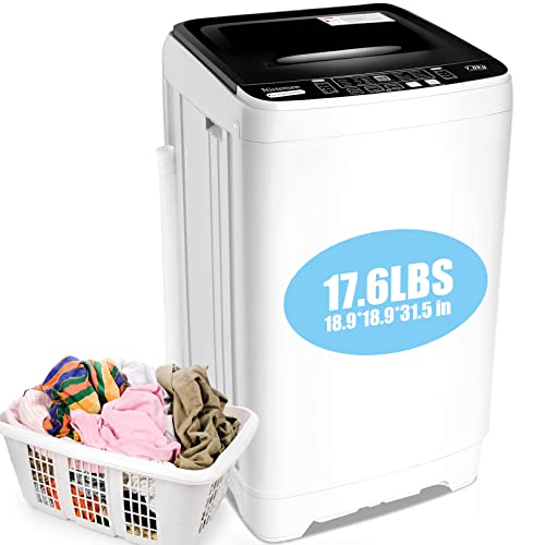 Washing Machine Nictemaw Portable Washer 1.73 Cu.ft/17.6Lbs Capacity Full-Automatic Compact Laundry Washer With Drain Pump, 10 programs Selections with LED Display Ideal for Home/Apartments/Dorms/RV
