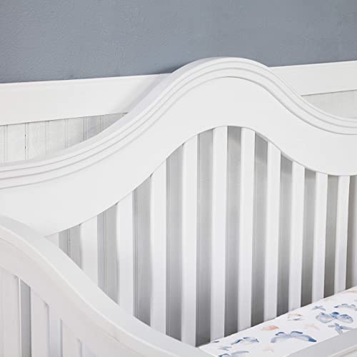 Million Dollar Baby Classic Ashbury 4-in-1 Convertible Crib with Toddler Bed Conversion Kit in White, Greenguard Gold Certified