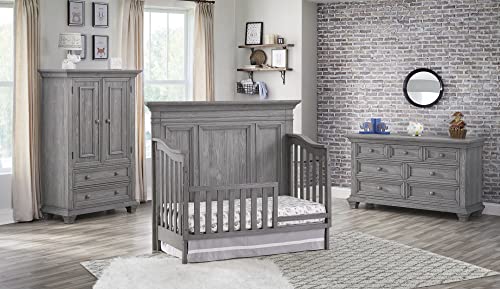 Oxford Baby Westport 4 in 1 Convertible Crib, Dusk Gray