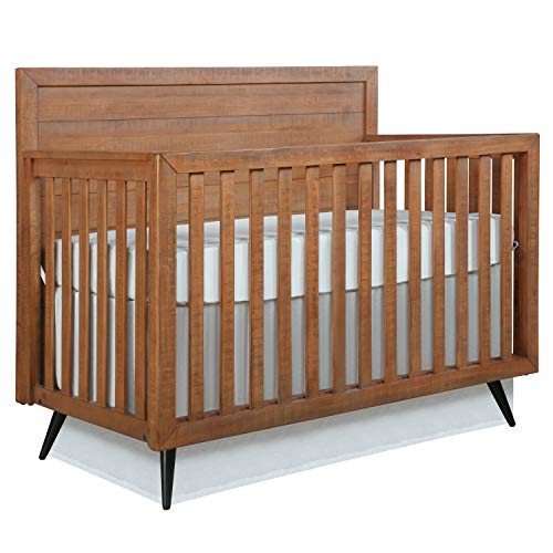 Evolur Stilnovo Mid Century 4-in-1 Convertible Crib in Sugarcane, Greenguard Gold Certified