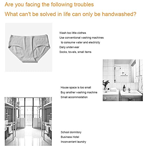 MUMUJJ Portable Mini Folding Clothes Washing Machine, Washing Bucket Automatic Laundry, Home Travel Self-Driving Tour Underwear Collapsible Washer (Color : Pink)