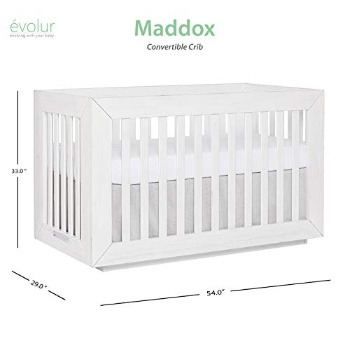 Evolur Maddox Modern Crib, Weathered White