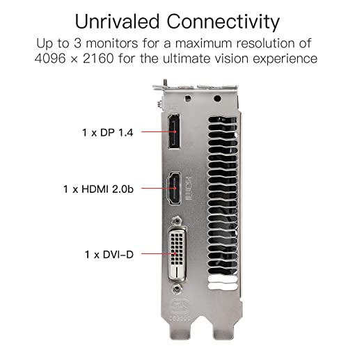 KAER AMD Radeon RX 550 4GB GDDR5 PC Gaming Video Graphics Card 3 Monitors of DP HDMI DVI-D 128-Bit DirectX 12 PCI Express 3.0 X8, 4K Gaming computer Video Cards GPU