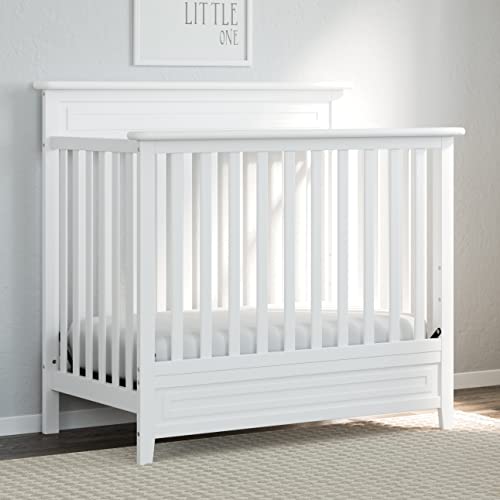 Storkcraft Petal 5-in-1 Convertible Mini Crib with Mattress, White