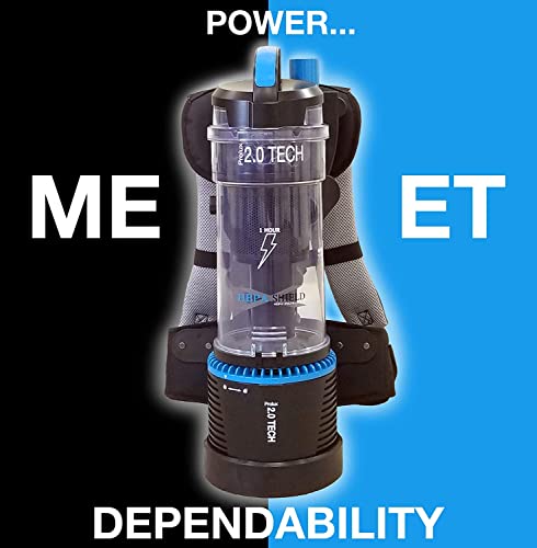 Prolux 2.0 1 Hour Battery Bagless Backpack Vacuum Cleaner w/Dual HEPA Shield Filtration and Tool Accessory Kit