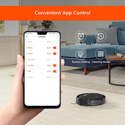 ILIFE A4s Max Robot Vacuum Cleaner, 2000Pa Strong Suction, Wi-Fi Connected, 2-in-1 Roller Brush, Quiet, Automatic Self-Charging Robotic Vacuum Cleaner, Cleans Pet Hair, Hard Floor to Medium Carpets.