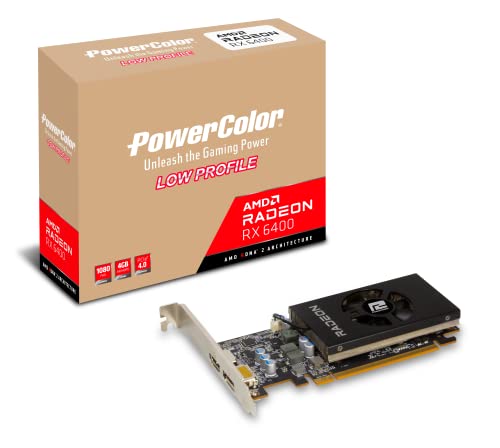 PowerColor AMD Radeon RX 6400 Low Profile Graphics Card with 4GB GDDR6 Memory