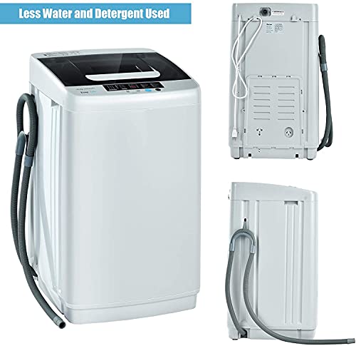 COSTWAY Full Automatic Washing Machine, 2-in-1 Portable Washer and Spin Combo with 10 Programs, 8.8lbs Capacity, Drain Pump and LED Display, Mini Laundry Washer for Apartment, RVs, Dorm