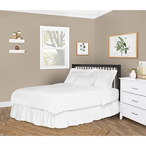Dream On Me Carter 5-in-1 Full Size Convertible Crib / 3 Mattress Height Settings / JPMA Certified / Made of New Zealand Pinewood / Sturdy Crib Design, Black & White
