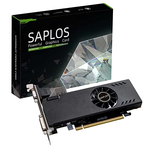 SAPLOS Radeon RX 550 Low Profile Graphics Card, 4GB, GDDR5, 128-bit, VGA DVI-D HDMI, Video Card for PC Gaming, 4K Display, Computer GPU, for Desktop SFF Small Form Factor, DirectX 12, Low Power