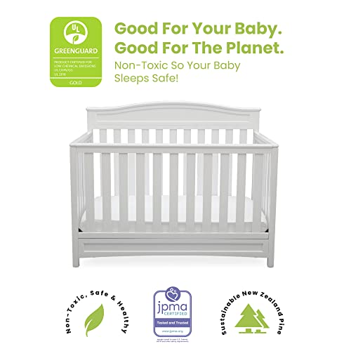 Delta Children Emery 4-in-1 Convertible Baby Crib - Greenguard Gold Certified, White