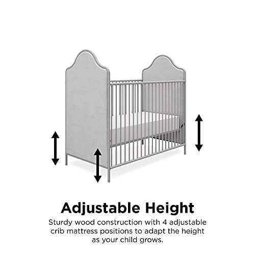 Little Seeds Piper Upholstered Convertible Metal Crib, Nursery Furniture, Dove Gray