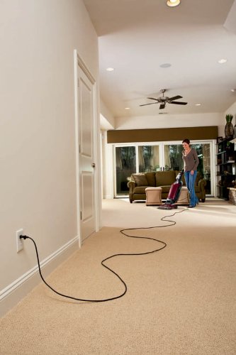 Hoover WindTunnel Max Bagged Upright Vacuum Cleaner, with HEPA Media Filtration, 30ft. Power Cord, UH30600, Red