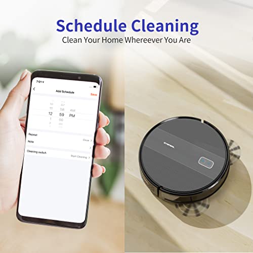 SYSPERL 2 in 1 Robot Vacuum and Mop, 2600Pa Robot Vacuum Cleaner with Mapping Technology, WiFi/Alexa/APP/Remote Control Self Charging Vacuum for Hardwood Floors, Carpet, Ideal for Pet Hair