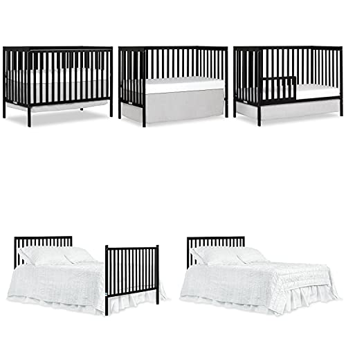 Dream On Me Synergy 5-in-1 Convertible Crib in Black, Greenguard Gold Certified