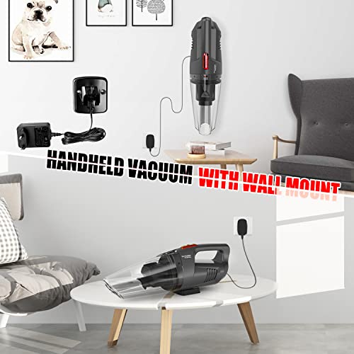 Handheld Vacuum Cordless Whall, Hand Vacuum Cordless 8500PA Suction, Car Hand Vacuum with LED Light, Mini Vacuum Cordless, Portable Vacuum, Dry/Wet Hand Held Vacuum Cleaner, Handheld Cordless Vacuum