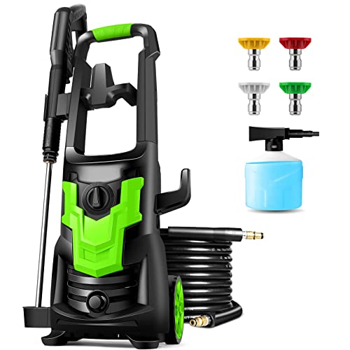 WHOLESUN Pressure Washer, 3000PSI Electric Power Washer, 1900W 2.6 GPM High Pressure Washer, Professional Washer Cleaner, with 4 Nozzles and Hose Reel, Best for Cleaning Cars,Driveways,Patios