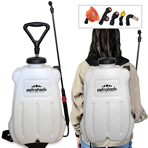PetraTools Battery Powered Backpack Sprayer with Cart - 4-Gallon Sprayers in Lawn and Garden, Electric Sprayer & Battery Sprayer, Garden Sprayer & Lawn Sprayer, Battery Powered Sprayer - HD4100 Pro