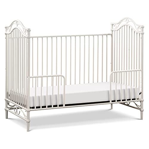 Million Dollar Baby Classic Camellia 3-in-1 Convertible Metal Crib in Vintage White, Greenguard Gold Certified