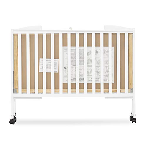 Dream On Me, Full Size 2-in-1 Folding Stationary Side Crib, White