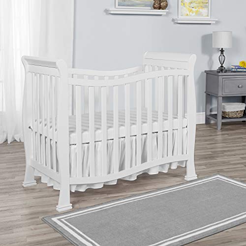 Dream On Me Violet 4-In-1 Convertible Mini Crib In White, Greenguard Gold Certified