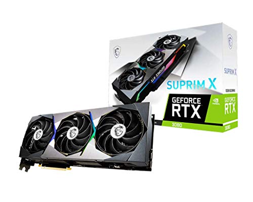 MSI Gaming GeForce RTX 3080 10GB GDRR6X 320-Bit HDMI/DP 1920 MHz Ampere Architecture OC Graphics Card (RTX 3080 Suprim X 10G)