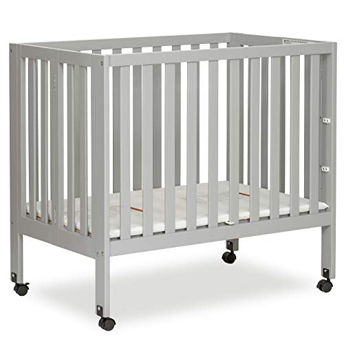 Dream On Me Jett Non-Full Sze Foldng CRB n Pebble Grey Removeable Wheels Adjustable Mattress Support Patent Foldng System 1" Mattress Pad ncluded