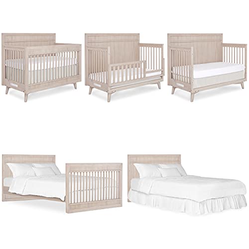 Evolur Loft Antilia Mid-Century 4-in1 Crib in Sand Castle Oak
