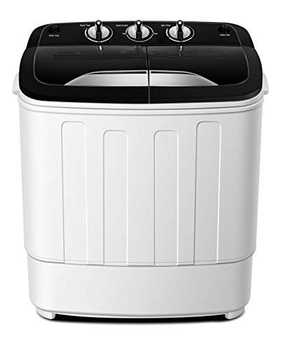 Portable Washing Machine TG23 - Twin Tub Washer Machine with 7.9lbs Wash and 4.4lbs Spin Cycle Compartments by Think Gizmos