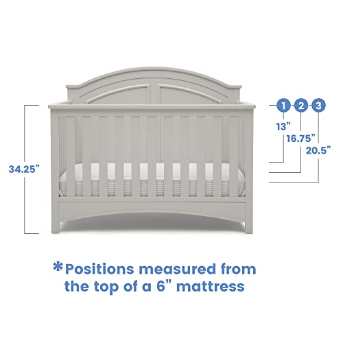 Delta Children Perry 6-in-1 Convertible Crib - Greenguard Gold Certified, Moonstruck Grey