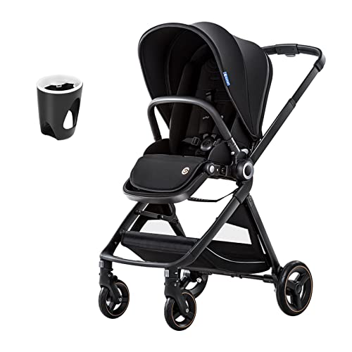 ELITTLE Full Size Compact Stroller EMU - Lightweight High Landscape Baby Strollers, Portable Toddler Stroller Travel with Large Canopy Reversible Seat, 0-36 Months Newborn Infant Bassinet