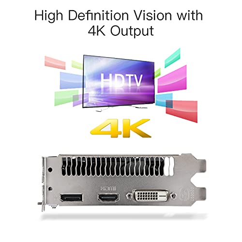 KAER AMD Radeon RX 550 4GB GDDR5 PC Gaming Video Graphics Card 3 Monitors of DP HDMI DVI-D 128-Bit DirectX 12 PCI Express 3.0 X8, 4K Gaming computer Video Cards GPU