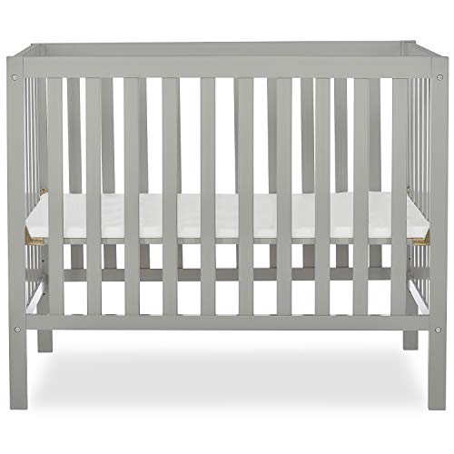 Dream On Me, Edgewood 4-in-1 Convertible Mini Crib, Cool Grey , 40x25x33 Inch (Pack of 1)