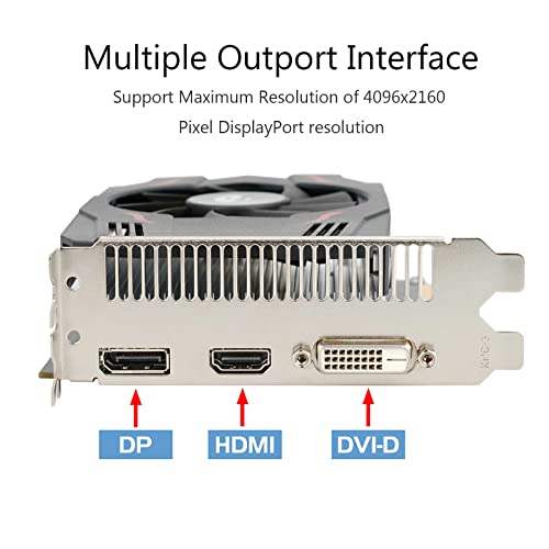 SAPLOS AMD Radeon RX 550 Graphics Card,DisplayPort 1.4/HDMI/DVI-D Dual Link,4GB,GDDR5,128-Bit,PCI Express 3.0 X8,Computer GPU,Desktop Gaming Video Card for PC,DirectX 12
