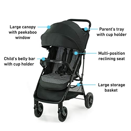 Graco NimbleLite Stroller | Lightweight Stroller, Under 15 Pounds, Car Seat Compatible, Compact Fold, Studio , 8.86x23.46x18.78 Inch (Pack of 1)
