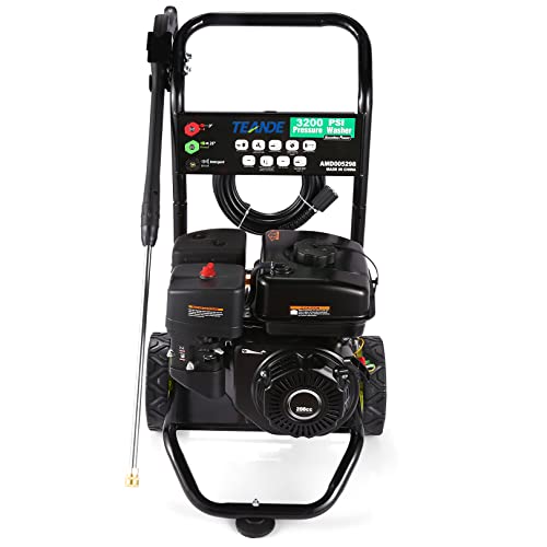 Gas Pressure Washer TEANDE TE4000 2.6GPM Power Washer 209 CC Gas Powered Pressure Washer with 24 ft High Pressure Hose, 4 Adjustable Nozzles