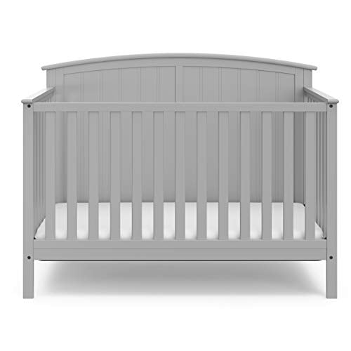 Storkcraft Steveston 5-in-1 Convertible Crib (Pebble Gray) – Converts from Baby Crib to Toddler Bed, Daybed and Full-Size Bed, Fits Standard Full-Size Crib Mattress, Adjustable Mattress Support Base