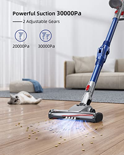 Cordless Vacuum Cleaner, Honiture Stick Vacuum with 380W 26Kpa Powerful Suction, 4 in 1 Lightweight Wireless Vacuum with 180 Foldable Tube 2200mAh Battery for Home Hard Floor/Carpet/Bed/Pet Hair