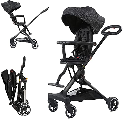 Wheelive Lightweight Stroller for Toddlers, 2-in-1 Reversible and Reclinable Seat Compact Travel Stroller with Sun Canopy, Easy Carry Stroller with Adjustable Handles & Backrest and Storage Bag