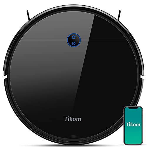 Robot Vacuum Cleaner - Tikom G7000, 2700Pa Suction, Smart Navigation, WiFi, Self-Charging, Boundary Strips Included, Quiet, Thin, Compatible with Alexa, Ideal for Pet Hair, Carpets, Hard Floor