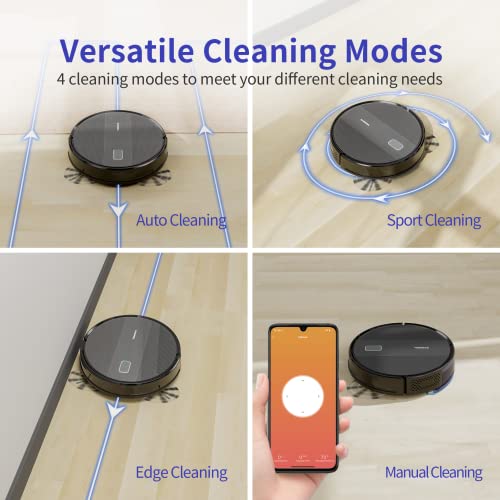 SYSPERL 2 in 1 Robot Vacuum and Mop, 2600Pa Robot Vacuum Cleaner with Mapping Technology, WiFi/Alexa/APP/Remote Control Self Charging Vacuum for Hardwood Floors, Carpet, Ideal for Pet Hair