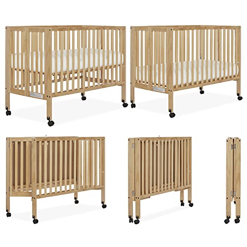 Dream On Me Quinn Full-Size Folding Crib, Natural
