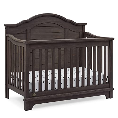 Simmons Kids Asher 6-in-1 Convertible Crib with Toddler Rail, Greenguard Gold Certified, Rustic Grey