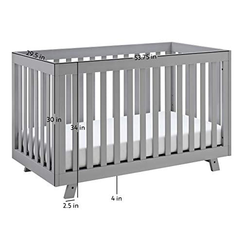 Storkcraft Beckett 3-in-1 Convertible Crib (Pebble Gray) – Converts from Baby Crib to Toddler Bed and Daybed, Fits Standard Full-Size Crib Mattress, Adjustable Mattress Support Base