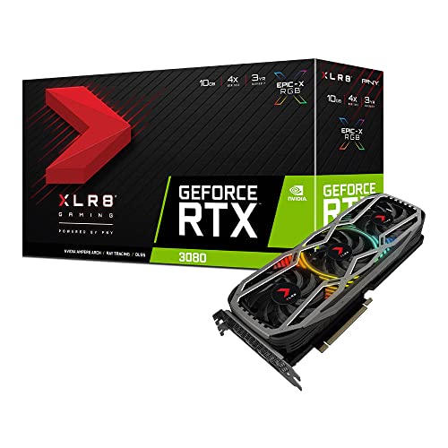 PNY GeForce RTX™ 3080 10GB XLR8 Gaming Revel Epic-X RGB™ Triple Fan Graphics Card LHR